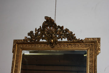 Miroir français de style Louis XVI en bois doré du 19ème siècle