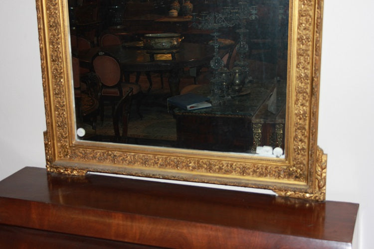 Specchiera francese stile Luigi XVI in legno dorato XIX secolo