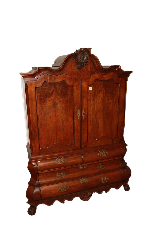 Niederländischer Trumeau aus dem 18. Jahrhundert im Chippendale-Stil, aus Nussbaum