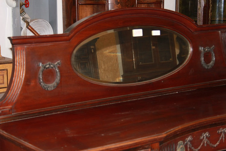 Credenza di fine 1800 stile Luigi XVI in legno di mogano