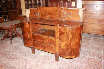 Credenza Francese stile Liberty in radica di Noce della prima metà del 1900