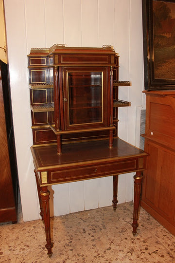Cabinet credenzino francese stile Luigi XVI del XIX secolo in legno di mogano