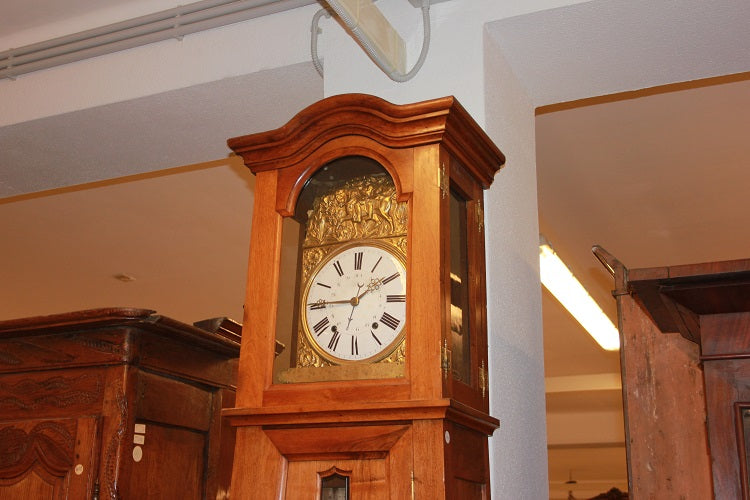 Orologio francese di metà 1800 stile Provenzale in legno di rovere