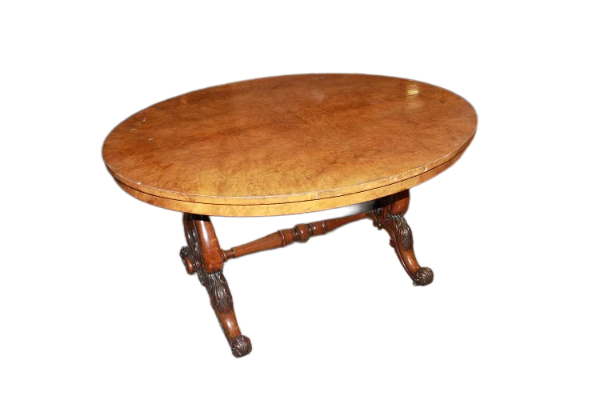 Tavolino da salotto inglese della seconda metà del 1800 in legno di noce