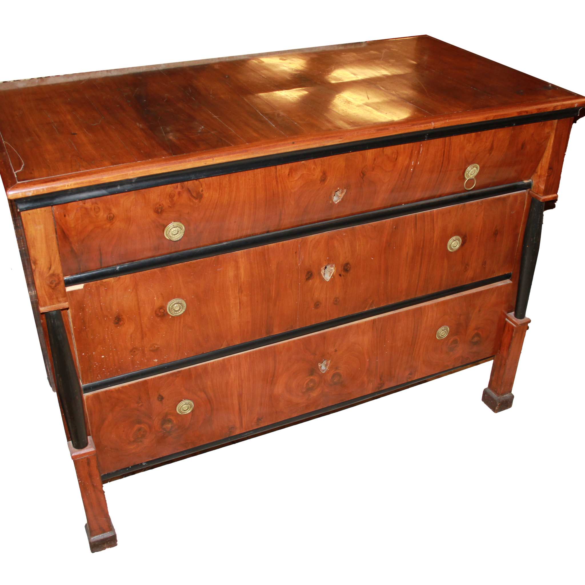Cassettone impero di metà 1800 stile Impero in legno di noce