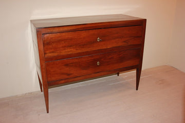 Italian chest of drawers from 1700 Louis XVI in walnut wood with inlay thread