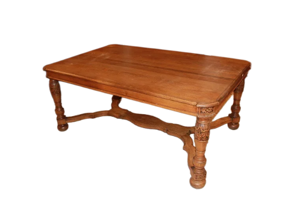 Tavolo rustico allungabile francese della seconda metà del 1800 in legno di rovere
