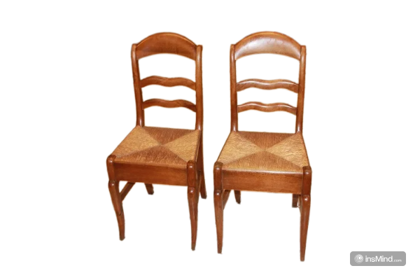 Gruppo di sedie rustiche campagnole francesi incannate del 1800 in l