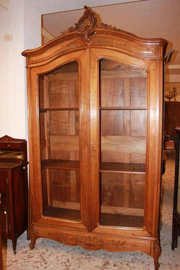 Antique French wardrobe from 1800 Louis Philippe style in walnut