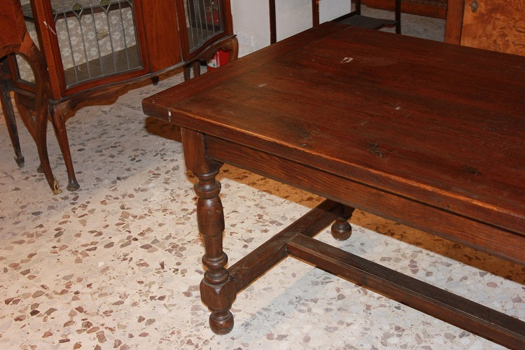 Grande Tavolo rustico francese di inizio 1800 in legno di castagno