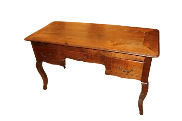 Scrivania Scrittoio provenzale del 1800 in legno di noce con 3 cassetti