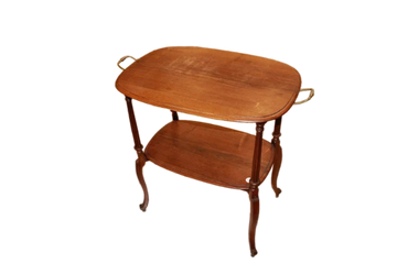 petite table ovale française du début des années 1900 Art Déco en bois de noyer