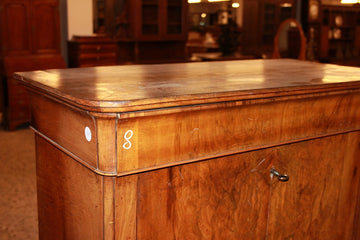 19th century Empire style briar walnut secretaire desk chest