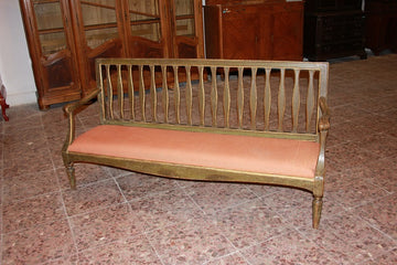 Canapé italien de la fin des années 1700 de style Louis XVI en bois doré