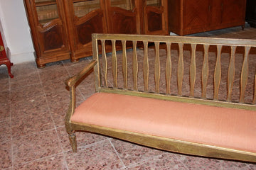 Canapé italien de la fin des années 1700 de style Louis XVI en bois doré