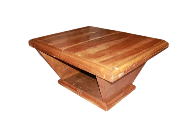 Tavolo allungabile rettangolare Decò di inizio 1900 in legno di noce
