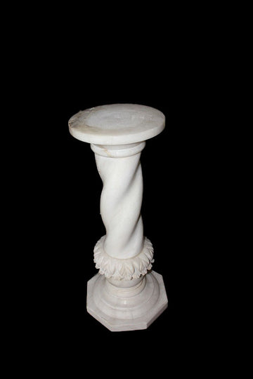 Small 20th century white marble column