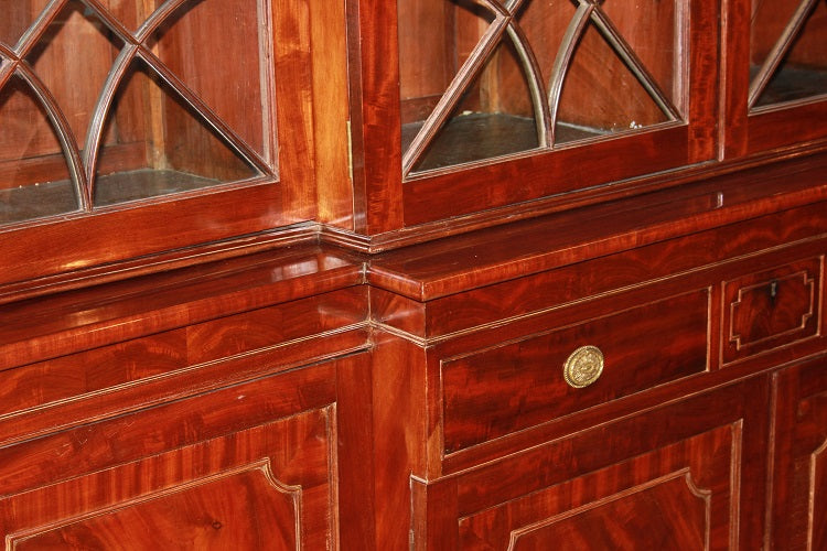 Grande Libreria 4 porte inglese Bookcase in mogano del 1800 Regency