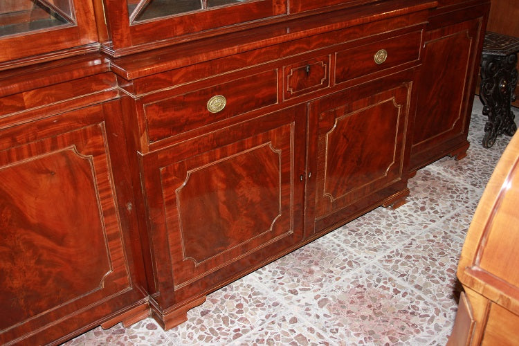 Grande Libreria 4 porte inglese Bookcase in mogano del 1800 Regency