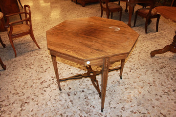 Table da salon victorienne anglaise du 19ème siècle en palissandre