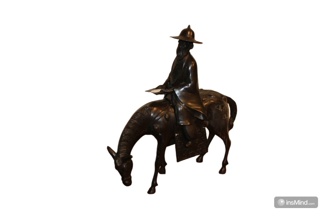 French sculpture depicting a wise oriental peasant at the turn of the 1800s