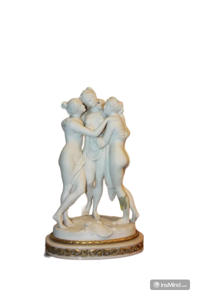 Groupe de sculpture française Vénus en porcelaine Biscuit du 19ème siècle