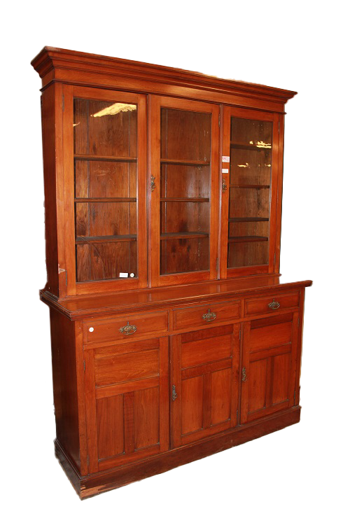 Credenza inglese Edoardiana con alzata a vetrina di fine 1800 inizio 1900