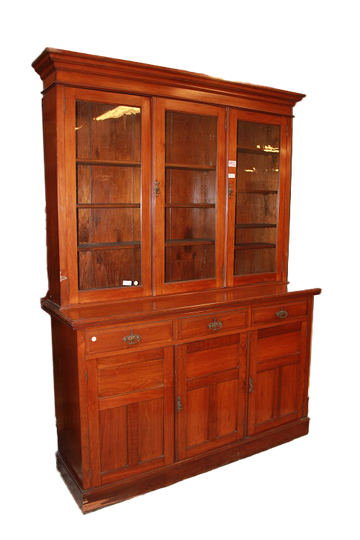 English Edwardian Cupboard with display stand from the late 1800s and early 1900s