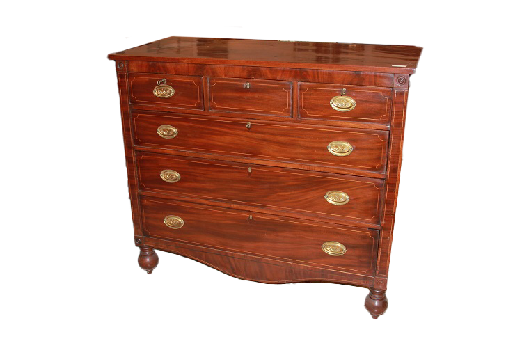 Comò inglese della prima metà 1800 stile Regency in legno di mogano