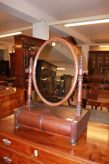 Miroir pivotant victorien des années 1800 en bois d'acajou