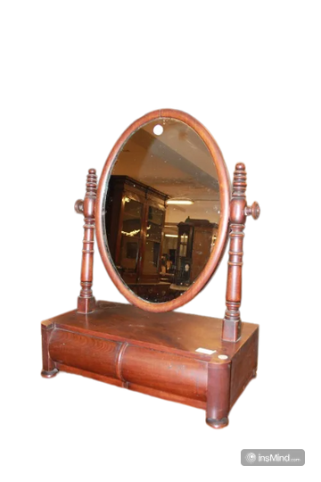 Specchiera oscillante da appoggio Vittoriana del 1800 in legno di mogano