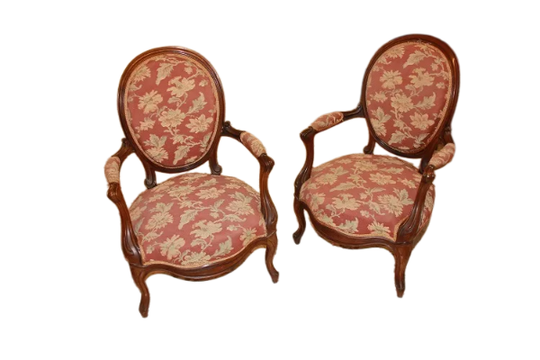Coppia di poltrone francesi stile Luigi Filippo in legno di palissandro XIX secolo