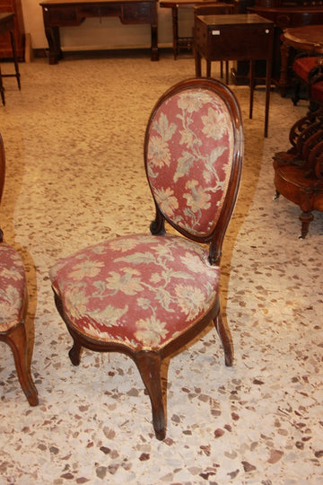Groupe de 4 chaises françaises de style Louis Philippe en palissandre, milieu du 19ème siècle