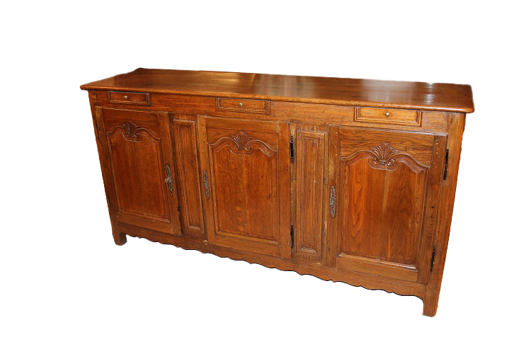 Credenza francese del 1700 stile Provenzale in legno di rovere con intagli