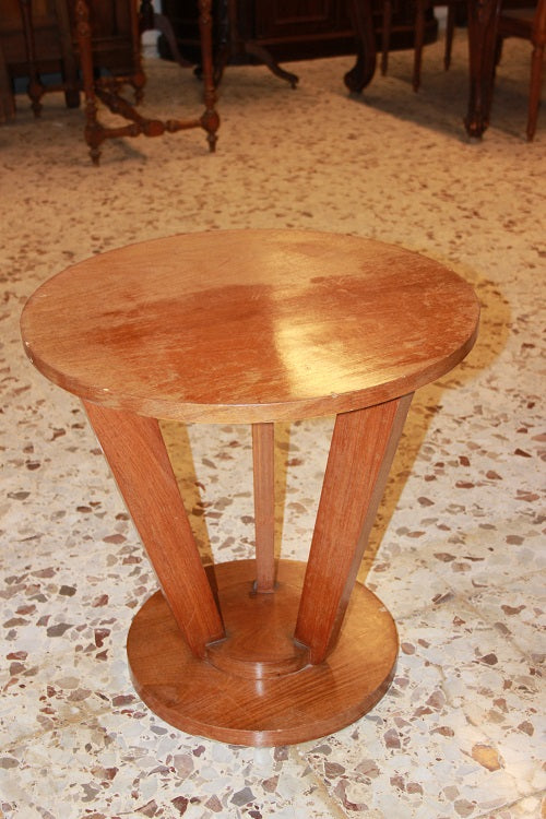 Tavolino Francese stile Art Decò inizio 1900 in legno di noce
