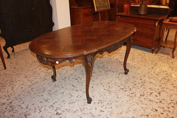 French Provencal extendable table from the late 1800s in walnut wood