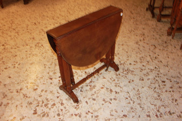Sofa side table with drop leaves in Directoire style, crafted from mahogany wood dating back to the 1800s