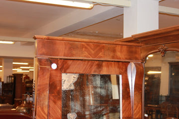 Miroir battant français des années 1800 de style Directoire en bois d'acajou