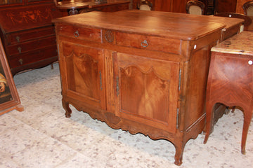 Mid-1800s Provencal Walnut Sideboard with 2 Doors and 2 Drawers