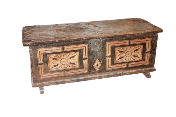 Piccola Cassapanca Italiana Tirolese del XIX secolo