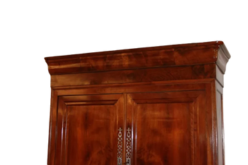 Credenza Doppio Corpo Francese in Legno di Noce del 1800 4 Ante
