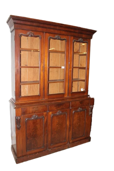 Victorian Style English Mahogany Bookcase from the 19th Century