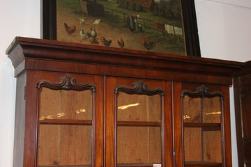 Bibliothèque de style victorien anglais en bois de mahogany du XIXe siècle