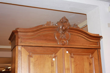 French 1800s 2-Door Wardrobe in Louis Philippe Style with Cornice
