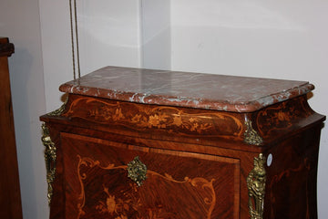 French Louis XV Style 1800 Secretary Desk with Floral Inlay