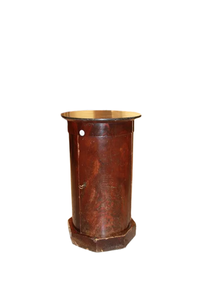 Cylinder Side Table with French Marble Top from the 1800s in Mahogany