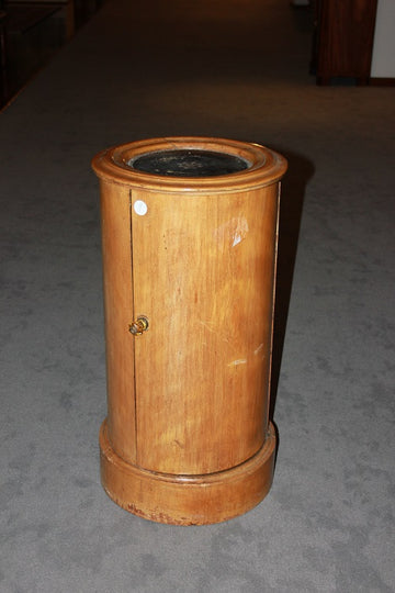 Chevet Ancien cylindrique française en bois de mogano blond, 1800