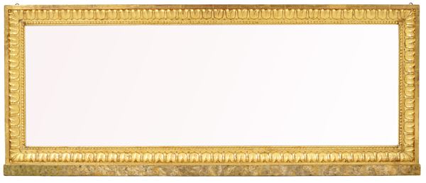 Geschnitzter und Vergoldeter Holzspiegel, 20. Jahrhundert, 231x97 cm