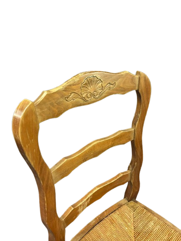 Set of 36 French Provençal Walnut Chairs with Rush Seats – Late 19th Century