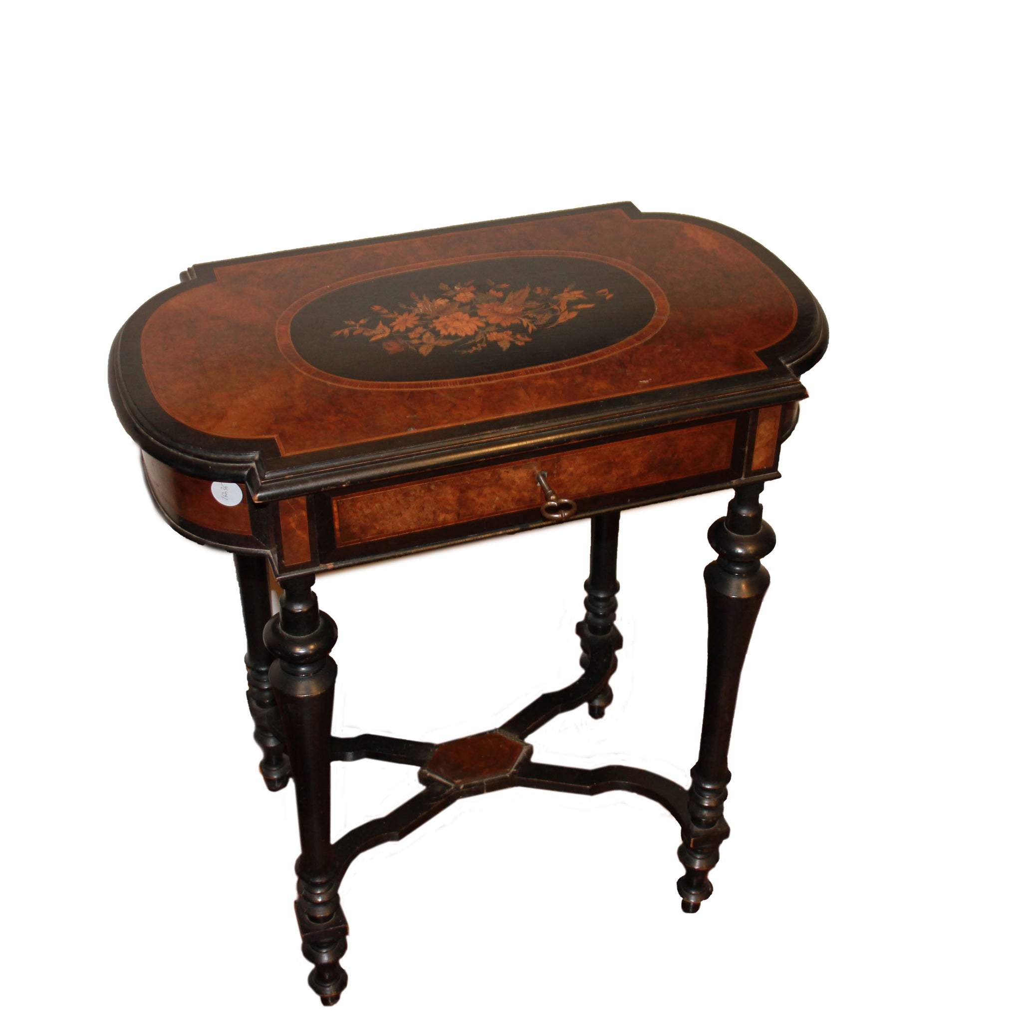 French Louis XVI style dressing table in ebony and briar wood, 19th century